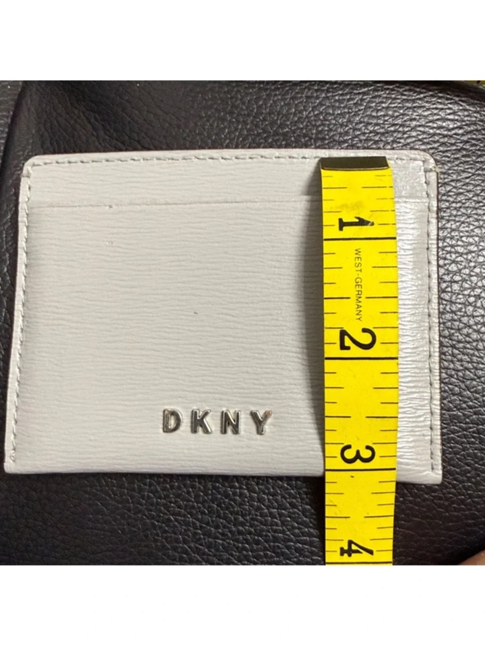 DKNY White Leather Slim Card Sleeve